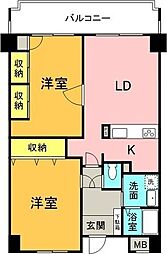 グランデ元塩 2LDKの間取図画像