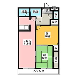 リバーサイド雅 2LDKの間取図画像