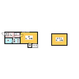 パル大喜町 1Kの間取図画像