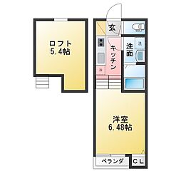 エムズコート妙音通 ワンルームの間取図画像