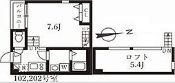 ハーモニーテラス寺崎町2 1Kの間取図画像