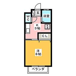 プログレス 1Kの間取図画像