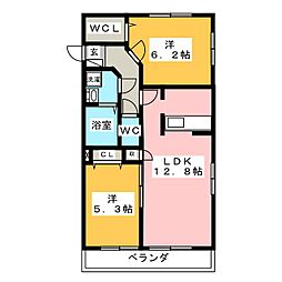 ヘーベルメゾン瑞穂 2LDKの間取図画像