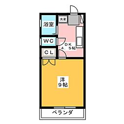 ル・ポン新瑞 1DKの間取図画像