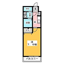 S-RESIDENCE堀田 1Kの間取図画像