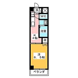 セントラル瑞穂 1DKの間取図画像