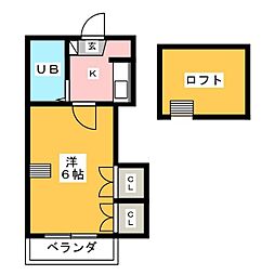 ソレイユ赤坪 1Kの間取図画像