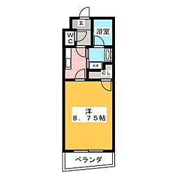 ハーモニー星崎 1Kの間取図画像