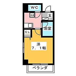 スペーシア堀田 1Kの間取図画像