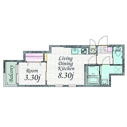 Cherim新瑞橋fleurs 1LDKの間取図画像