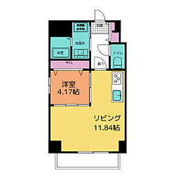 GRANDUKE栄elima 2階1LDKの間取り