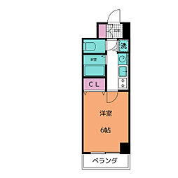 プレサンス泉シティアーク 5階1Kの間取り