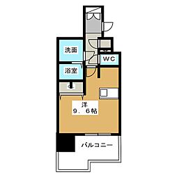 プレサンス丸の内雅風 13階1Kの間取り