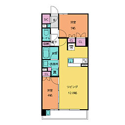 ＧＲＡＮＰＡＳＥＯ丸の内 6階2LDKの間取り