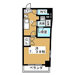 コスモナーレ千種 4階1Kの間取り