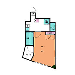 ベストビル 6階1Kの間取り