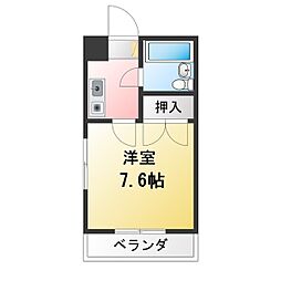 ルピナス栄 1Kの間取図画像