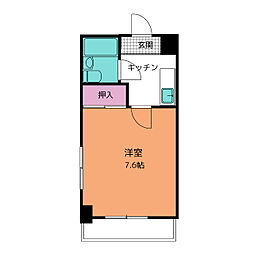 ルピナス栄 3Ｂ 3階1Kの間取り