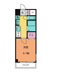 プレサンス泉セレグレード 5階1Kの間取り