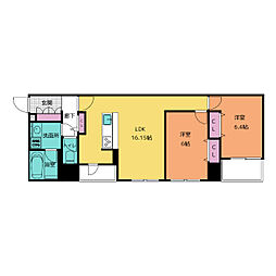 三の丸殿 3階2LDKの間取り