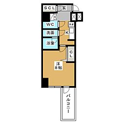 セイワパレス丸の内駅前プレミア 9階1Kの間取り