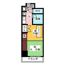 プログレンス栄 9階2Kの間取り