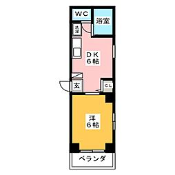 第65プロスパービル 1DKの間取図画像