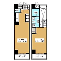 レジディア東桜II 4階1LDKの間取り
