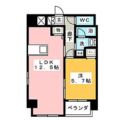 ＮＲ．Ｆｕｓｈｉｍｉ 9階1LDKの間取り
