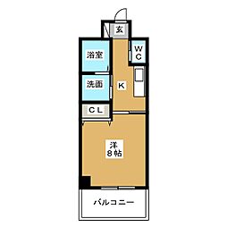 ＢＥＲＧ　ＩＺＵＭＩ 5階1Kの間取り