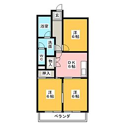 センチュリー栄 3階3DKの間取り