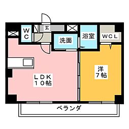 アースヒル東白壁 5階1LDKの間取り