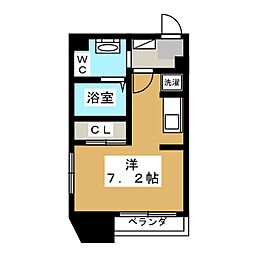 ライブコート丸の内 2階ワンルームの間取り