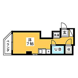 錦2丁目ビル ワンルームの間取図画像