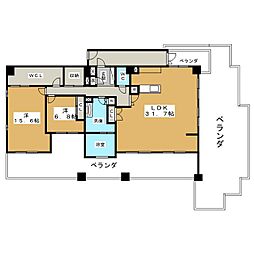 アーレックス丸の内 2LDKの間取図画像
