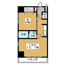 AHビル 1LDKの間取図画像