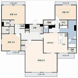 アビタシオン泉 4LDKの間取図画像