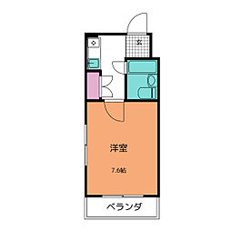 ルピナス栄 1Kの間取図画像
