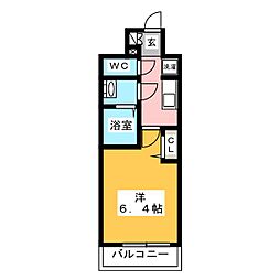 プレサンスTHE新栄 1Kの間取図画像