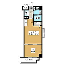 HF名駅北レジデンスEAST 1LDKの間取図画像