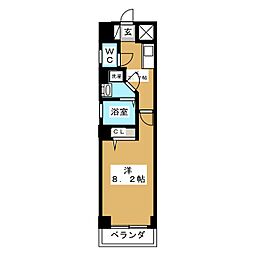 sereza錦 1Kの間取図画像