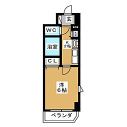 プレサンス泉シティアーク 1Kの間取図画像