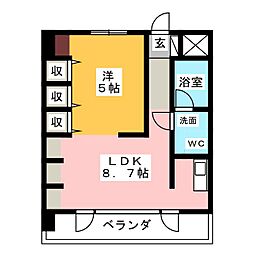 ラ・クール泉 1LDKの間取図画像