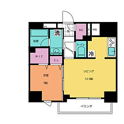 フレア丸の内 1LDKの間取図画像
