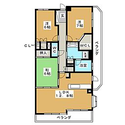 レジディア泉 3LDKの間取図画像