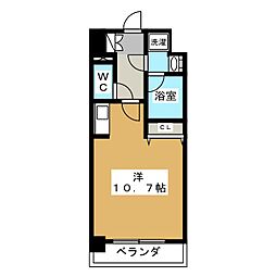レジディア高岳 ワンルームの間取図画像