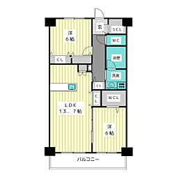 SunshineHills一社 2LDKの間取図画像