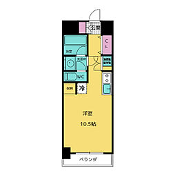 泉アパートメント ワンルームの間取図画像