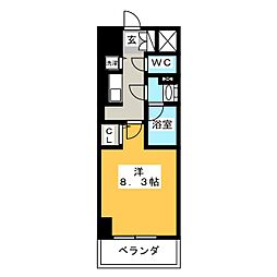 セイワパレス丸の内駅前 1Kの間取図画像