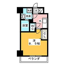 RESIDENCIA泉 1Kの間取図画像